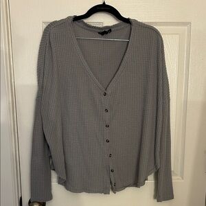 Urban Outfitters Gray Button-Up Top